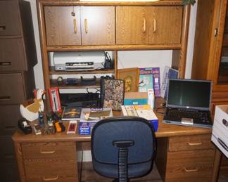 desk, office supplies, desk chair