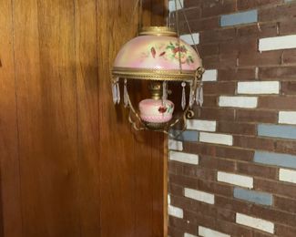 antique hanging parlor lamp