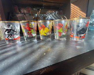 Vintage 1950's-60's Novelty Whiskey Shot glasses