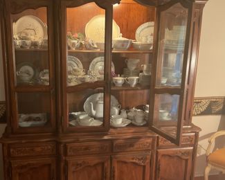 China and lighted china cabinet