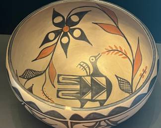Hilda Coriz Kewa Santo Domingo Pueblo Large 13.5" Signed Pottery Bowl