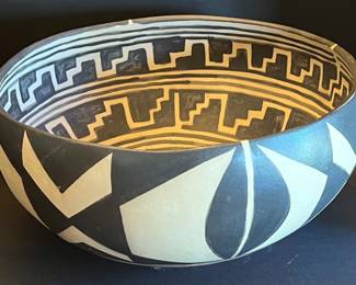 Robert Tenorio Kewa Pueblo Santo Domingo 2002 Large 13" Pottery Bowl Signed