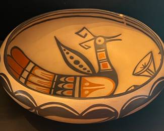 Warren Coriz Santo Domingo Large 13.5" Signed Pottery Bowl