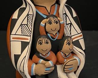 M. I. Lucero Jemez 5" Signed Pottery Storyteller