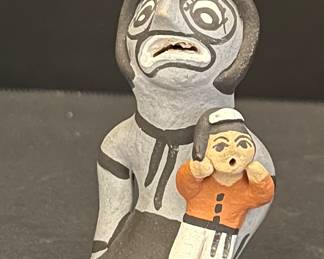Cheryl Fragua Jemez 4" Signed Pottery Storyteller