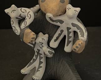 B. Fragua Jemez Pueblo 4.75" Signed Pottery Bear Storyteller