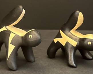 (2) L. Yepa Jemez Signed Pottery Skunks