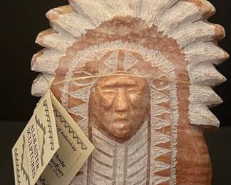 Rhoda BlueEyes 5.5" Signed Alabaster Stone Carving With COA