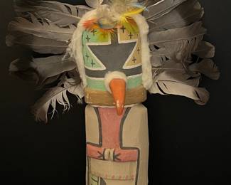 Signed Wooden 14.5" Ahola Kachina Chief Katsina By Cimmaron Grover