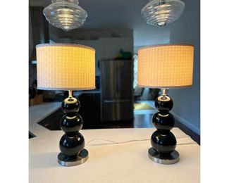 Triple Gourded Black Lamps