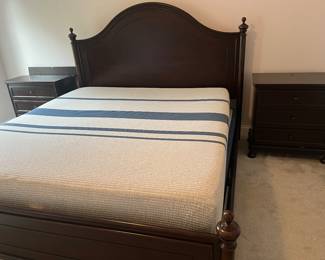 NEW UNIVERSAL FURNITURE KING SUITE WITH ICOMFORT SERTA MATRESS AND FOUNDATION. DRESSER WITH MIRROR. HIGHBOY. TWO MATCHING NIGHTSTANDS