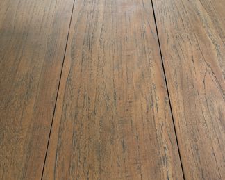 Lloyd Flanders Live Edge Premium Teak Dining Table. Measures 99" L x 40" D x 30" H. Photo 2 of 2.