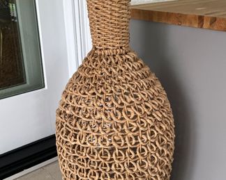Woven Natural Fiber Urn. Measures 38" H.