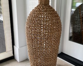 Woven Natural Fiber Urn. Measures 50" H.