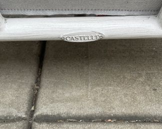 Castelle Furniture Basketweave Pattern Fire Pit and Faux Bamboo Three-Seat Sofa, Swivel & Lounge Chair. Photo 5 of 5.