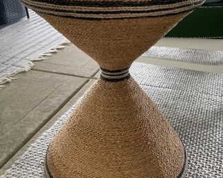 Gabby Furniture Glass Top Woven Natural Fiber Occasional / Accent Table. Measures 21" D x 26" H. Photo 1 of 2.