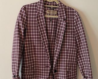 Never Worn Burberry Plaid Blazer. Size 4.