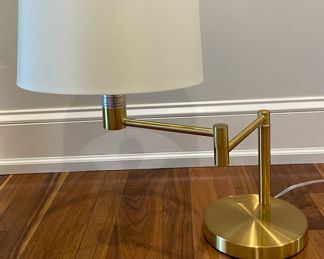 Pair of Gilt Ralph Lauren Swing Arm Table Lamps. Each Measures 20" H. Photo 1 of 2.