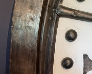 Vintage Large Scale Metal Roman Number Clock. Measures 6' D. Photo 2 of 2.