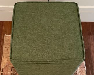 Green Upholstered Storage Cube. Measures 16" x 16" with 16" Seat Height. Photo 2 of 2.