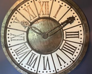 Vintage Large Scale Metal Roman Number Clock. Measures 6' D. Photo 1 of 2.