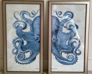 Octopus Dyptych. Each Panel Measures 16" x 30.5".