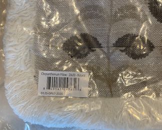 Serena & Lily Natural Chrysanthemum Pillow Cover in Natural - 2 Available. Each Measures 20" x 20". Photo 2 of 2.