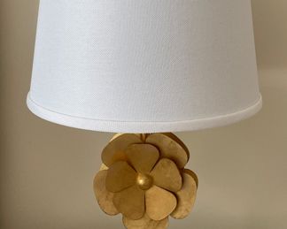 Pair of Kate Spade Gilt Flower Table Lamps.