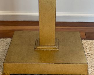 Gilt Pedestal Martini / Drink Table. Measures 10" x 10" x 21" H. Photo 2 of 3.