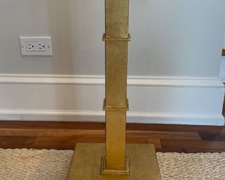 Gilt Pedestal Martini / Drink Table. Measures 10" x 10" x 21" H. Photo 1 of 3.