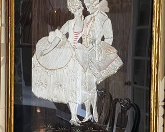 Framed Hand-Woven Victorian Fabric. Photo 1 of 3.