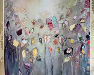 Butterfly Dance, Oil on Canvas by Michaela Niessim. Measures 29.25' x 29.25'. Photo 1 of 3.
