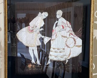 Framed Hand-Woven Victorian Fabric. Photo 2 of 3.