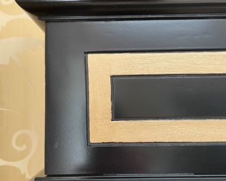 Swaim Furniture Ebonzied Wood & Parcel Gilt Tall Buffet / Cabinet. Measures 48" W x 18" D x 86" H. Photo 3 of 4.