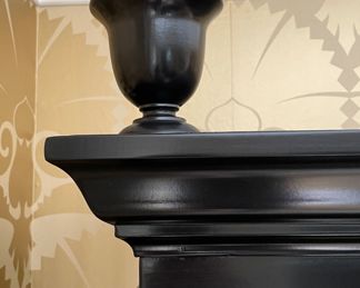 Swaim Furniture Ebonzied Wood & Parcel Gilt Tall Buffet / Cabinet. Measures 48" W x 18" D x 86" H. Photo 2 of 4.