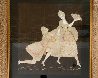 Framed Hand-Woven Victorian Fabric. Photo 3 of 3.