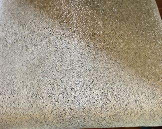 Set of 6 Vintage Ebonized Wood Queen-Anne Style Dining Chairs with Hand-Painted Parcel Gilt Asian Motif. Upholstered in Kravet L'Escale Mink. Each Measures 21" W x 20" D x 19" Seat Height. Photo 3 of 5.