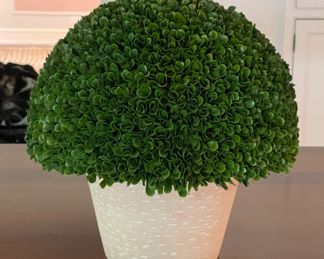Faux Boxwood in Planter.