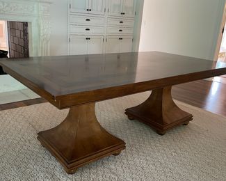 Kravet Double Pedestal Dining Table. Measures 44" W x 84" L x 30.5" H with 27.5" Clearance. Photo 2 of 6.