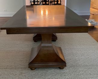 Kravet Double Pedestal Dining Table. Measures 44" W x 84" L x 30.5" H with 27.5" Clearance. Photo 3 of 6.