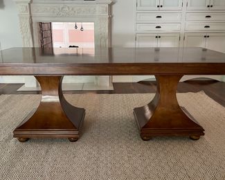 Kravet Double Pedestal Dining Table. Measures 44" W x 84" L x 30.5" H with 27.5" Clearance. Photo 1 of 6.