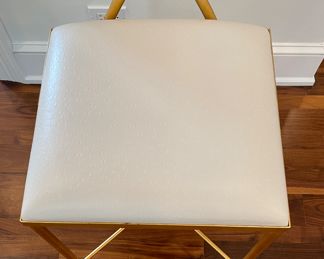 Set of 4 Ivey Counter Stools by Rivers Spencer Custom Upholstered in Ostrich Leather. Each Measures 22.5" W x 41" H with 25" H. Photo 4 of 5.