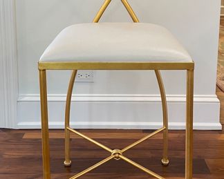 Set of 4 Ivey Counter Stools by Rivers Spencer Custom Upholstered in Ostrich Leather. Each Measures 22.5" W x 41" H with 25" H. Photo 1 of 5.