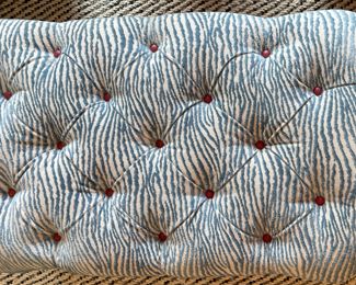 Gabby Furniture Ottoman with Top Upholstered in Tufted Cowtan & Tout Animal Print Fabric. Skirt & Trim are Ralph Lauren. Photo 3 of 3.