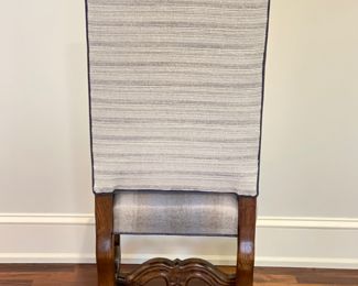 Set of 4 Custom GJ Stiles Chairs Sourced From Merchandize Mart. Each with Lee Jofa Plaid Upholestry on Front and Cowtan & Tout Upholstery on Back. Each Measures 20" W x 19" D x 46" H with 20" Seat Height. Photo 3 of 5.