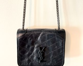 Saint Laurent YSL Quilted Leather Shoulder Bag.