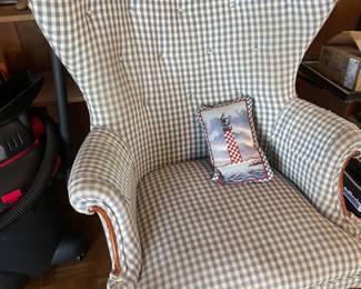 One pair wingback chairs