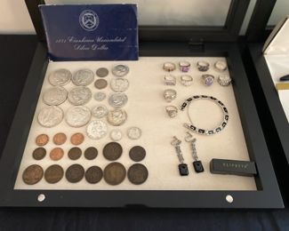 US silver and foreign coins & tokens
