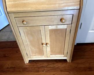 Small drop-down desk with storage