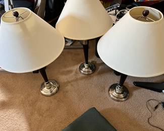 Three matching table lamps